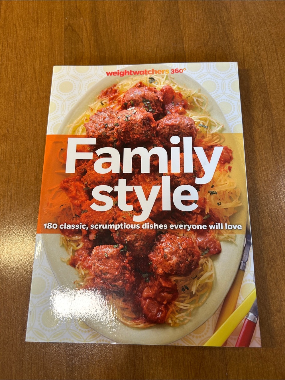 Weight Watchers Family Style Cookbook - Red and Yellow Cover